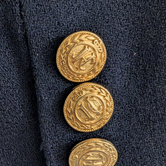 VTG JH Collectibles Wool Blazer 4 Navy Blue Velvet Collar Equestrian Academia - Picture 3 of 6